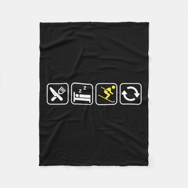 Eat Sleep Ski Repeat _ Skiing Lovers _ Skiers _ Wi Fleecefilt (Framsidan)