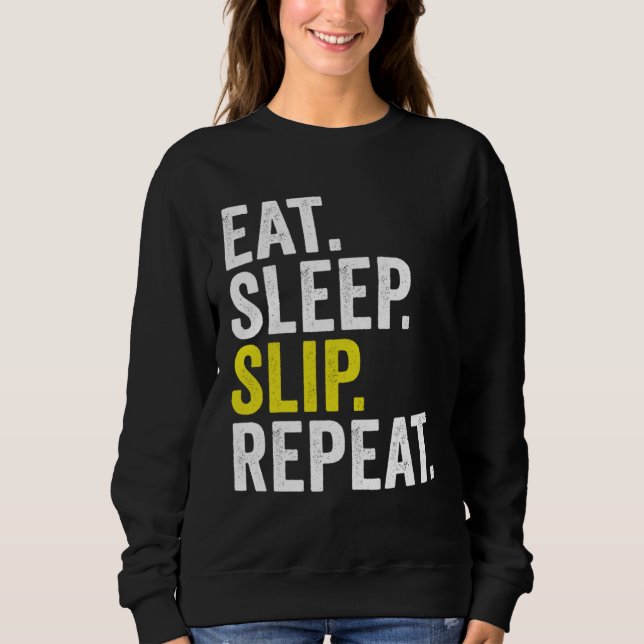 Eat Sleep Slip Repeat Cricket T Shirt (Framsida)