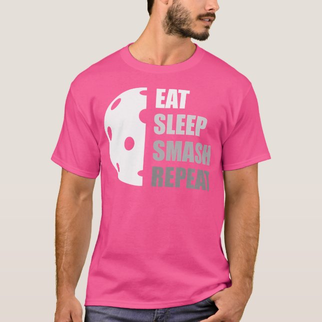 Eat Sleep Smash Repeat Funny Pickleball T Shirt (Framsida)