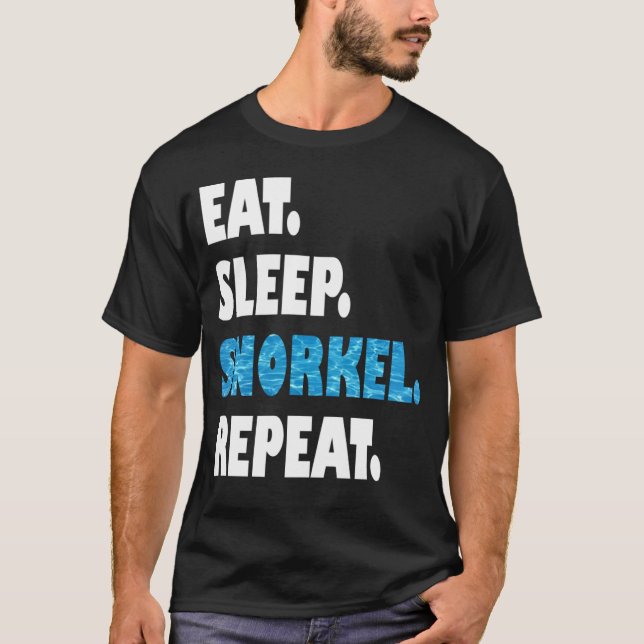 Eat Sleep Snorkel Repeat T Shirt (Framsida)
