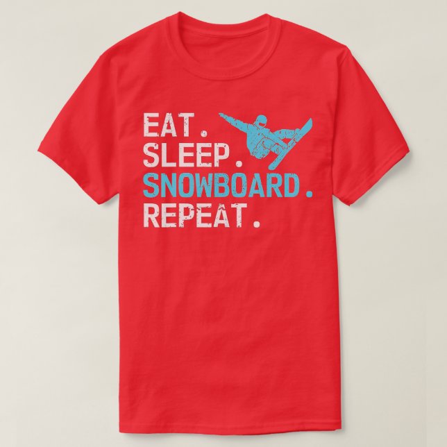 Eat Sleep Snowboard Repeat Funny Winter Lovers Sno T Shirt (Design framsida)