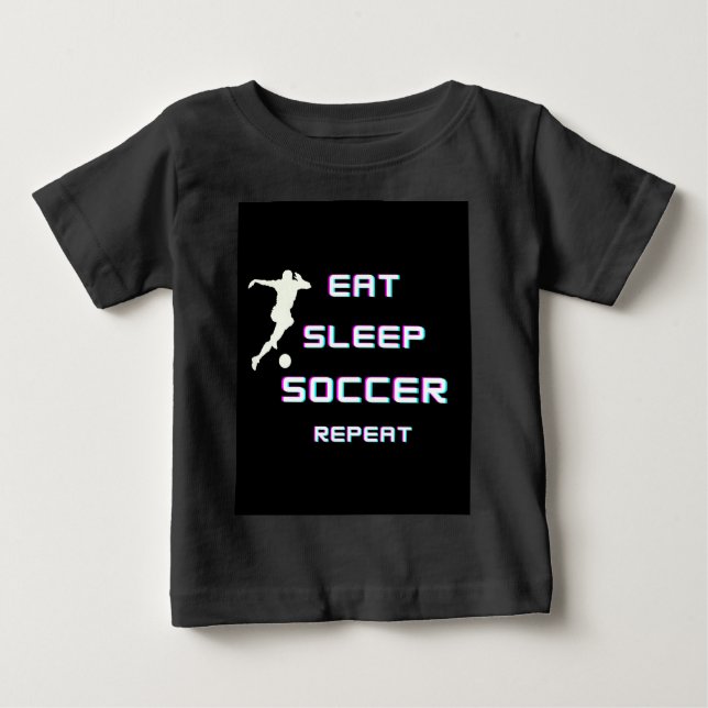 EAT SLEEP SOCCER REPEAT T SHIRT (Framsida)
