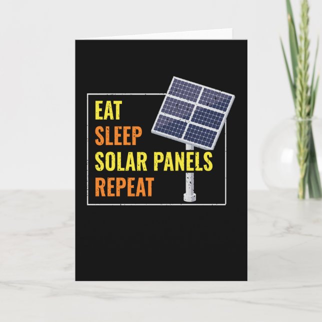 Eat Sleep Solar Panels Photovoltaic Sun Kort (Framsida)