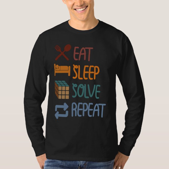 Eat Sleep Solve Repeat  Solve Cube Puzzle Fun  2 T Shirt (Framsida)