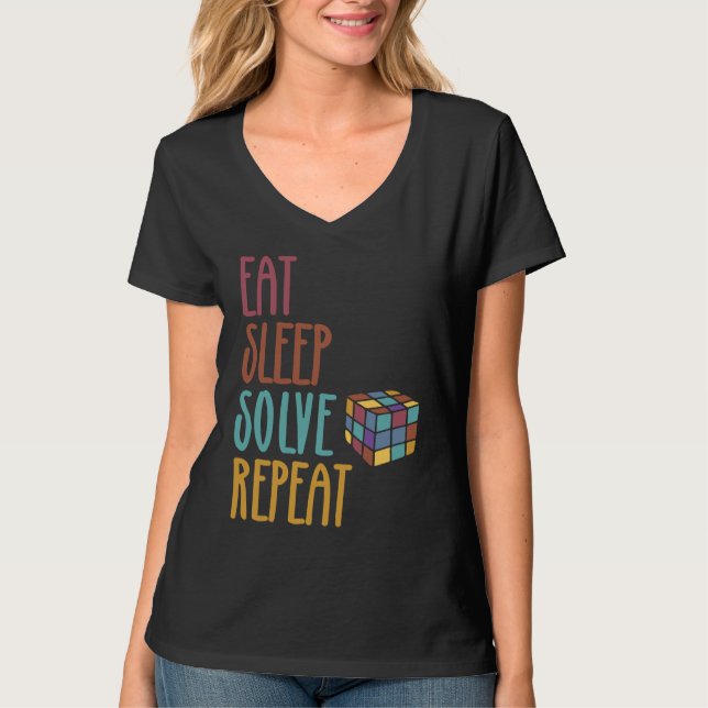 Eat Sleep Solve Repeat  Solve Cube Puzzle Fun  3 T Shirt (Framsida)