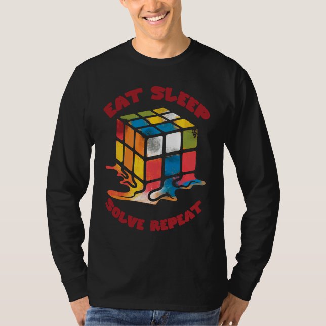 Eat Sleep Solve Repeat  Solve Cube Puzzle Fun  9 T Shirt (Framsida)