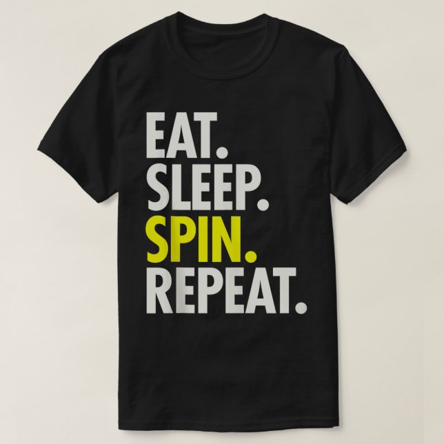 EAT SLEEP SPIN REPEAT Spinning Women Bike Cycling T Shirt (Design framsida)