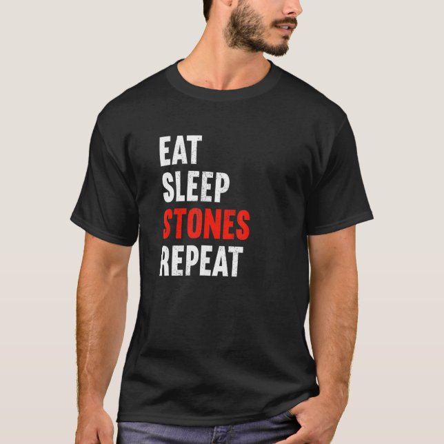 Eat Sleep Stones Repeat Stonemason Artificer Mason T Shirt (Framsida)