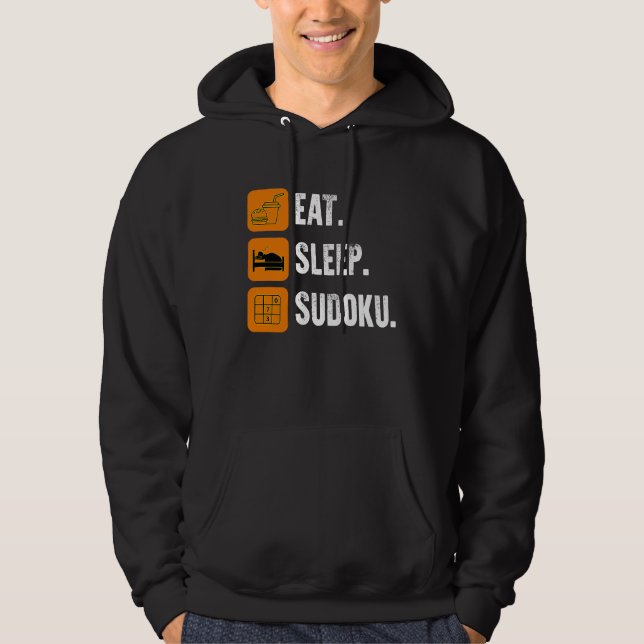 Eat Sleep Sudoku Repeat  Number Place Board Game Hoodie (Framsida)