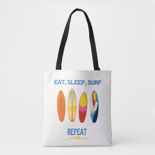 Eat, Sleep, Surf, Repeat - Beach Life Tygkasse (Framsida)