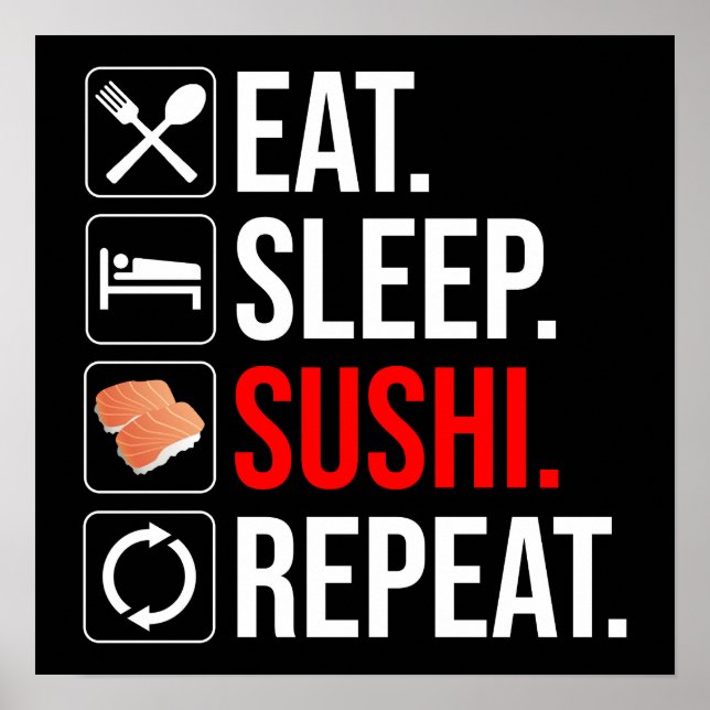 Eat. Sleep. Sushi. Repeat Poster (Framsidan)