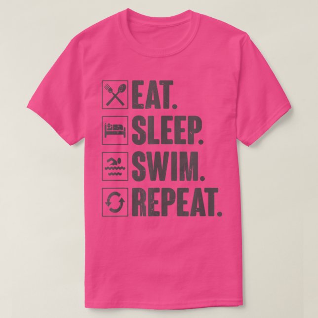 Eat Sleep Swim Repeat Tee Funny Swimming Swimmer G (Design framsida)