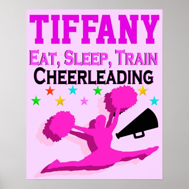 EAT SLEEP TÅG CHEERLEADING PERSONLIG POSTER (Framsidan)
