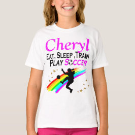 EAT, SLEEP, TÅG PLAY SOCCER PERSONLIG TEE
