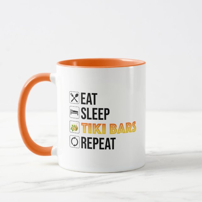 Eat. Sleep. Tiki Bars. Repeat Mugg (Vänster)