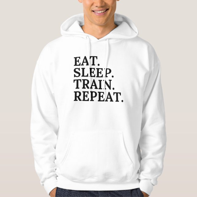 Eat, Sleep, Train, Repeat Hoodie (Framsida)