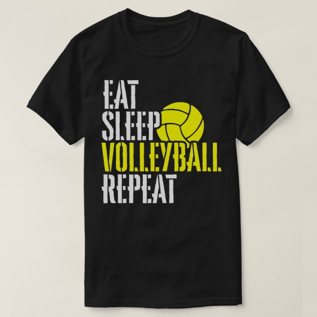 Eat Sleep Volleyball Repeat Cool Player Fun  T Shirt (Design framsida)