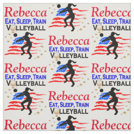 EAT SLEEP VOLLEYBALL USA PERSONLIG FABRIC TYG