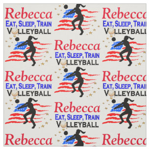 EAT SLEEP VOLLEYBALL USA PERSONLIG FABRIC TYG