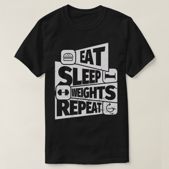 EAT SLEEP Weight Lifting REPEAT Funny Weight Lifti T Shirt (Design framsida)