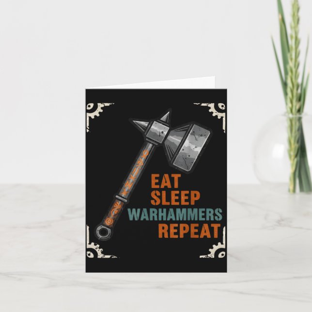 Eat Sleeps Warhammers Repeats Tee For Men Women Bo Kort (Framsida)