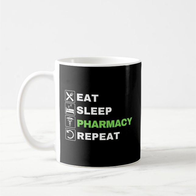 Eat Sömnapotek Upprepa farmaceut Kaffemugg (Vänster)