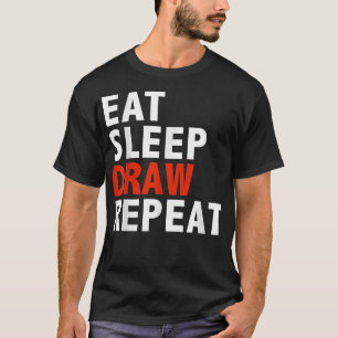 Eat-sömnen ritar upp en rolig tecknad artoonist t shirt