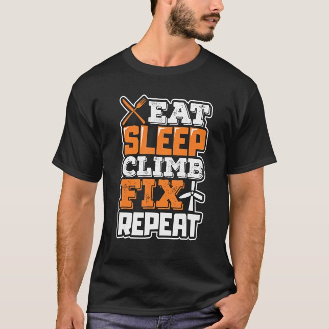 Eat Sömngång Klipp Lodräts Vind Strömturbin T T Shirt (Framsida)