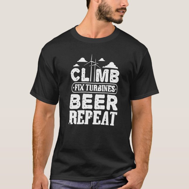 Eat Sömngång Klipp Lodräts Vind Strömturbin T T Shirt (Framsida)