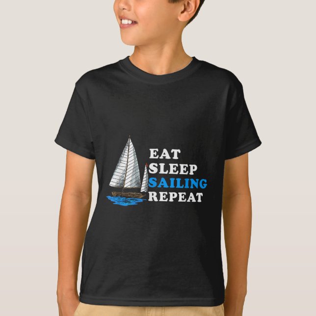Eat Sömngång - upprepa Nautical Boot Humor Qu T Shirt (Framsida)