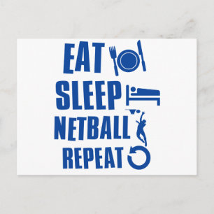 Eat-sömnNetball Vykort