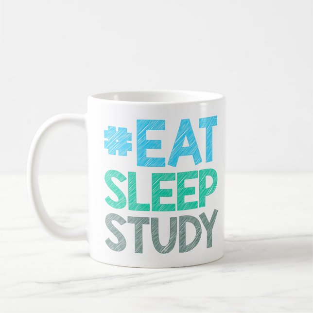 Eat-sömnstudie - nyskapande citat med kriteffekt kaffemugg (Vänster)