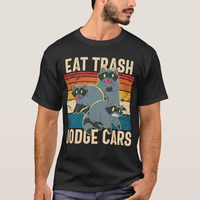 Eat Sopor Dodge Cars Retro Raccoon Sopor Panda T Shirt (Framsida)