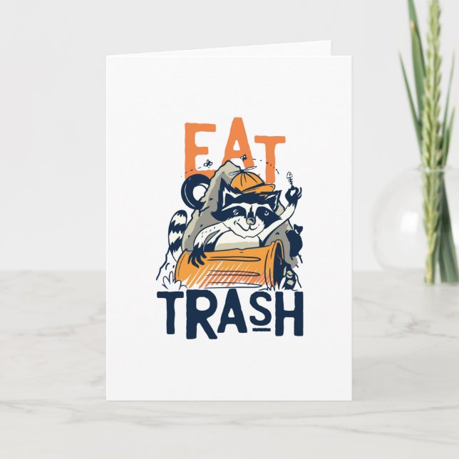 Eat Sopor Funny Raccoon Junk Food Gift Kort (Framsida)