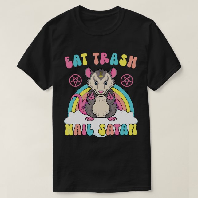 Eat Sopor Hail Satan Kawaii Pastel Goth Satanic Po T Shirt (Design framsida)