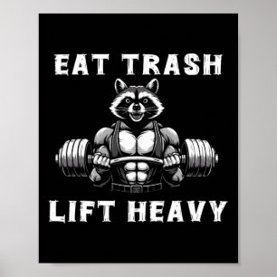 Eat Sopor Hiss Heavy Racoon Liwing Gym Fitness Wo Poster