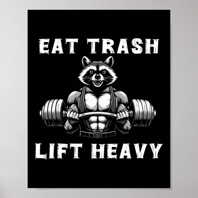 Eat Sopor Hiss Heavy Racoon Liwing Gym Fitness Wo Poster (Framsidan)