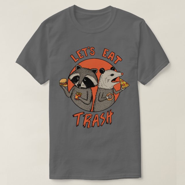 Eat sopor raccoon och opossum t shirt (Design framsida)