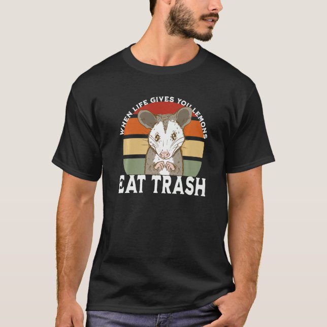 Eat sopor Råtta Possum Memsum Joke T Shirt (Framsida)