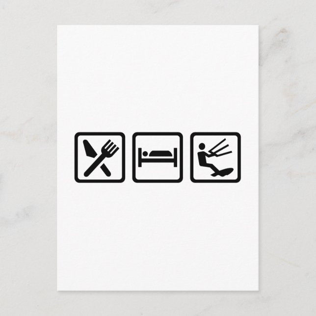 Eat sov Kitesurfing Vykort (Framsida)