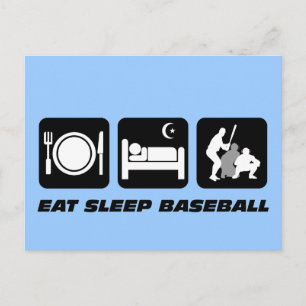 Eat sover baseboll vykort