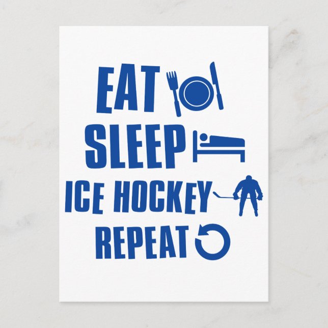 Eat sover Ice hockey Vykort (Framsida)