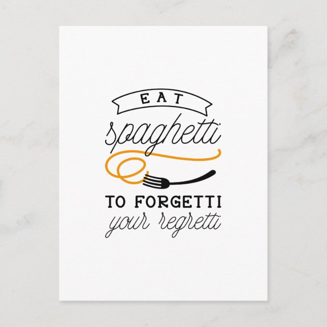 Eat Spaghetti Vykort (Framsida)