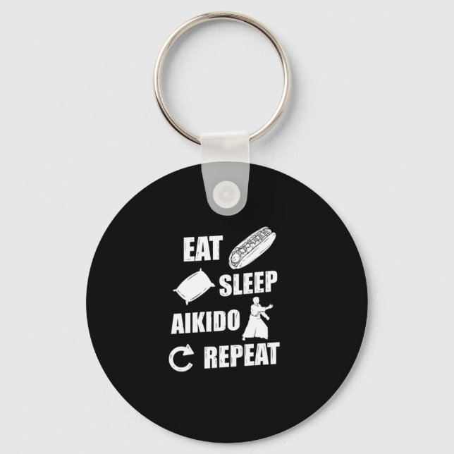 Eat Ssov Aikido Repeat Gift Idea Nyckelring (Framsida)