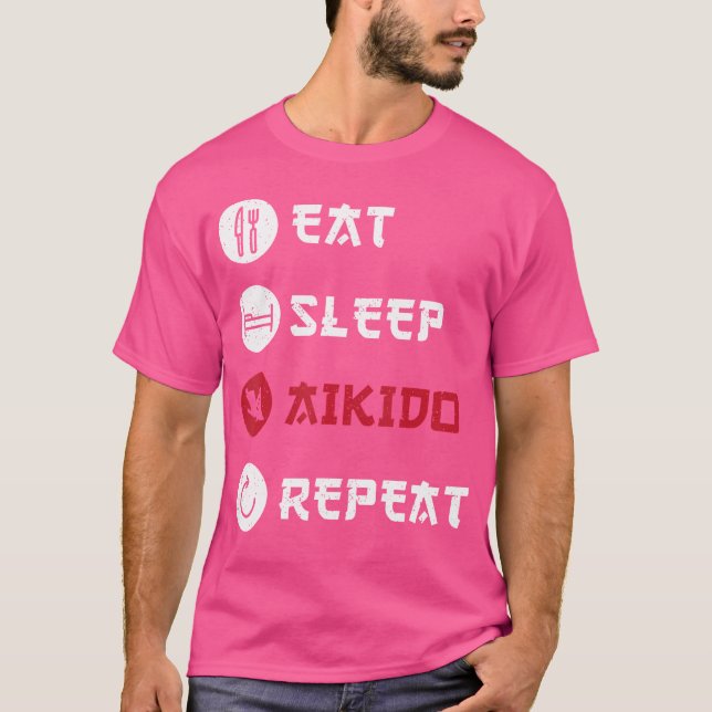 Eat Ssov Aikido Repeat T Shirt (Framsida)