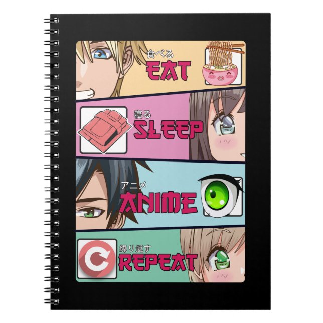 Eat Ssov Anime Älskare Otaku Girl Japansk Ramen Anteckningsbok (Framsidan)