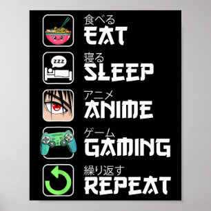 Eat Ssov Anime Gaming Upprepa Japan Kawaii Manga A Poster