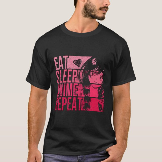 Eat Ssov Anime Repea Anime T Shirt (Framsida)