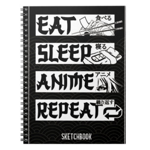 Eat Ssov Anime Repeat Bok, Funny Japansk Manga Anteckningsbok