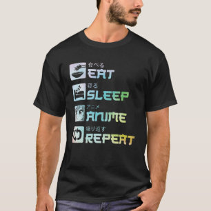 Eat Ssov Anime Repeat Funny Japansk Manga Kawaii T Shirt